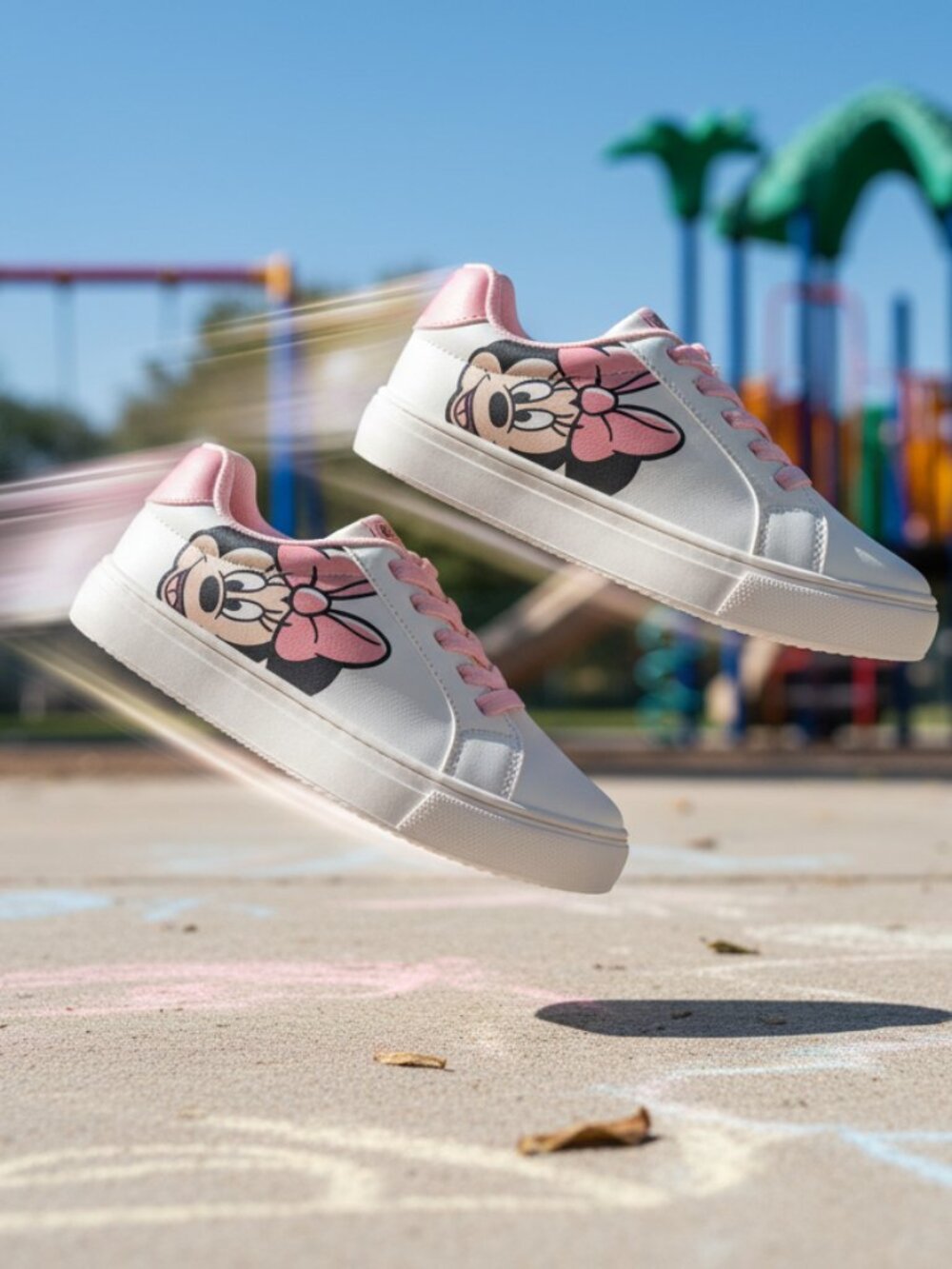 Disney Pink and White Minnie Mouse Tennis Shoes Size 2